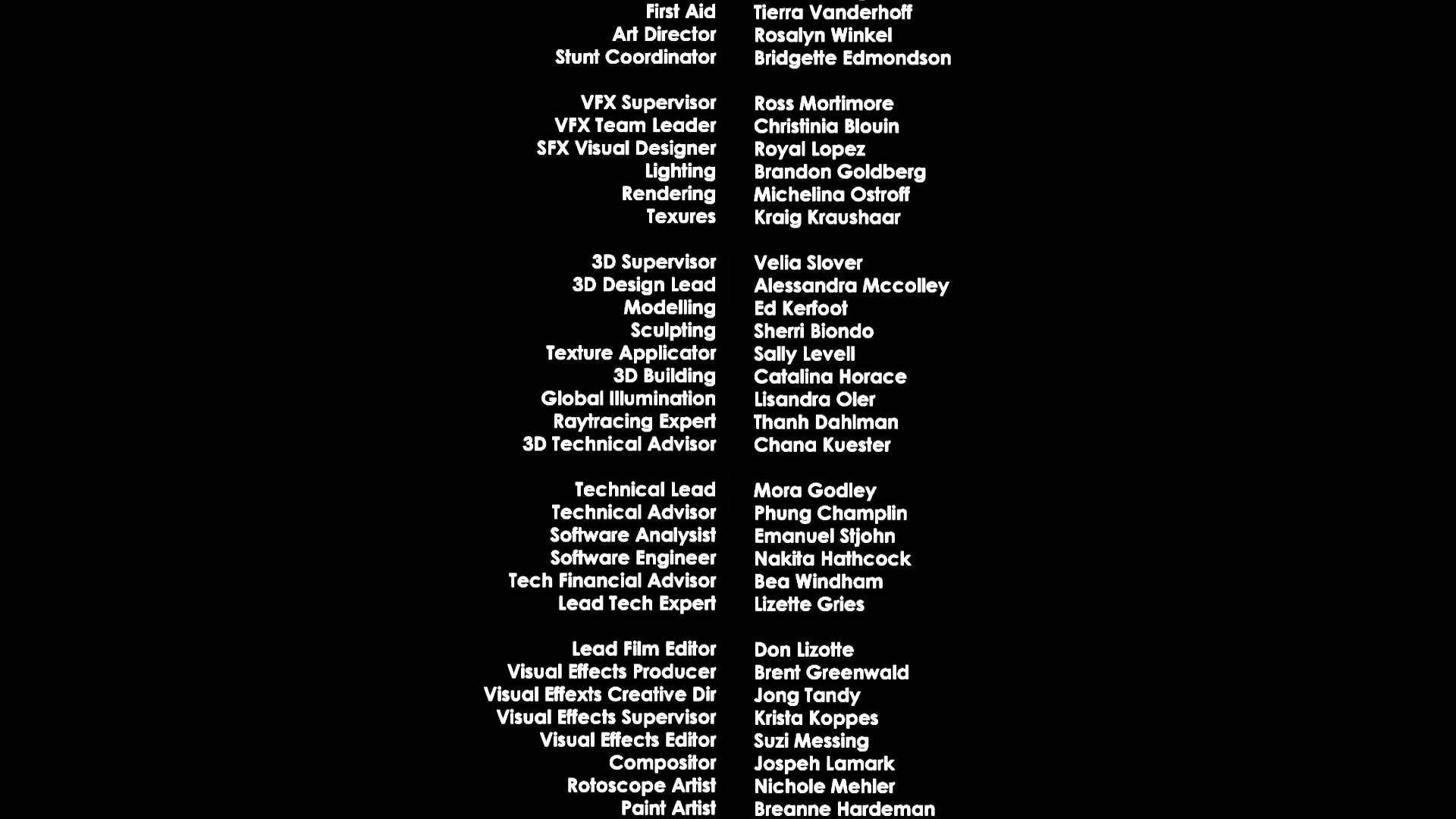 create rolling credits for your project by cinemaservices