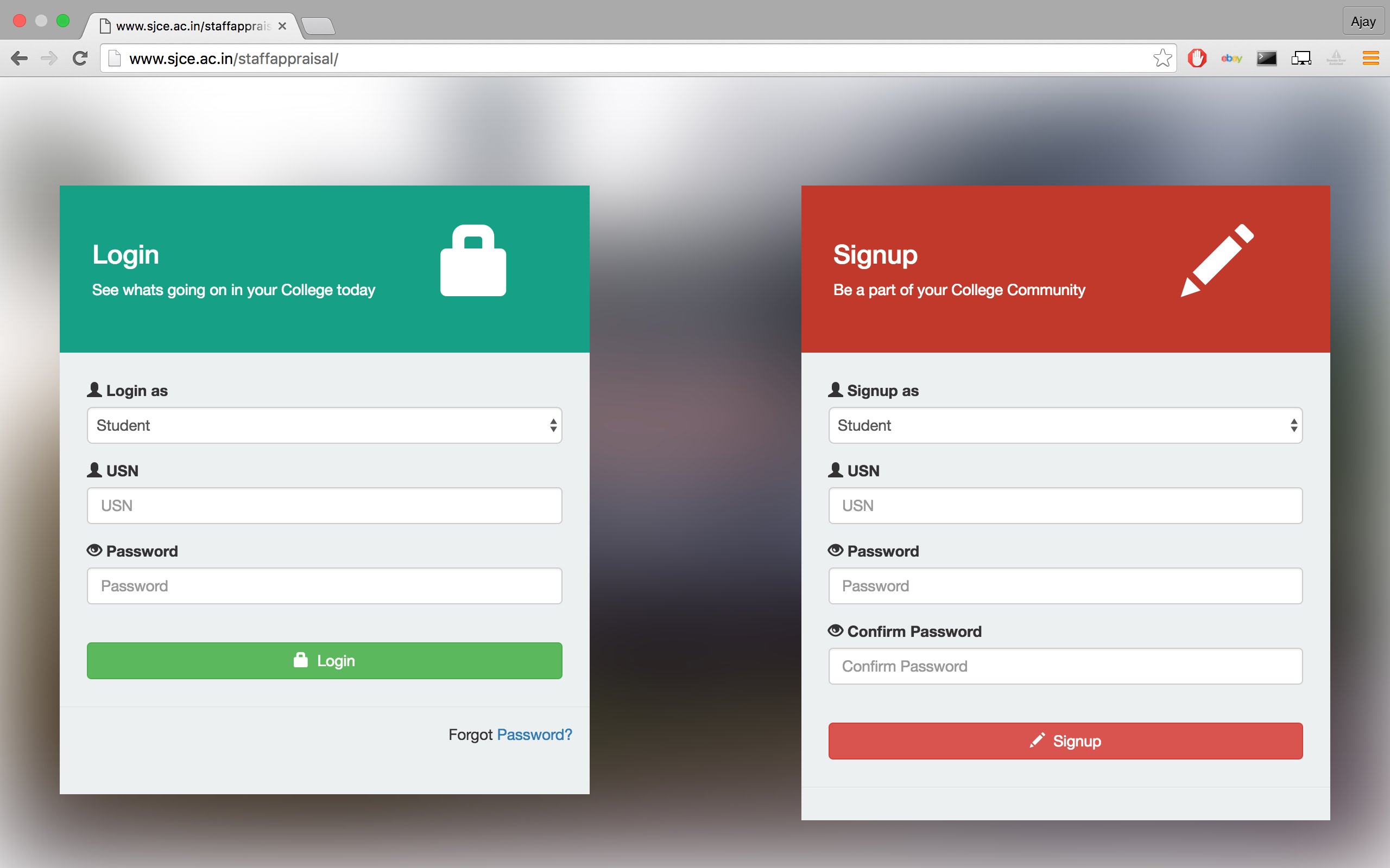 develop full functional login signup page by shawn012